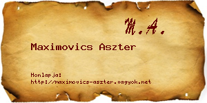 Maximovics Aszter névjegykártya